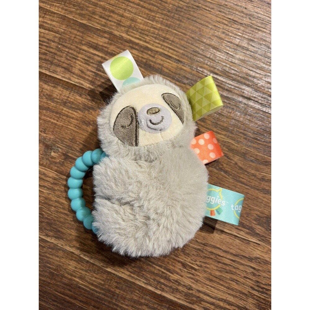 Taggies Molasses Sloth Toy Teether Rattle – 5” Long EUC